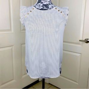 Loft ruffle sleeve button blouse